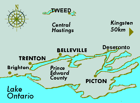 Map of Prince Edward County